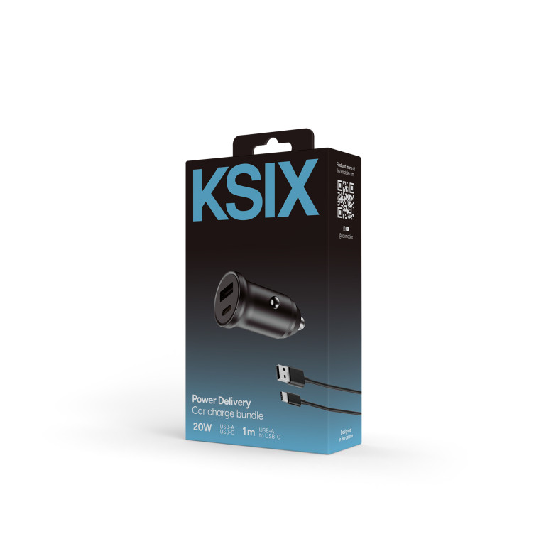 KSIX car charger, 20 W, Fast Charge,...