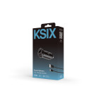 Cargador de coche KSIX 20W, Carga rápida, Power Delivery, Multipuerto 1 x USB-C + 1 x USB-A + Cable USB-A  a USB-C 1 m, Negro
