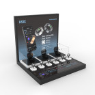 KSIX Ring Display, 38 x 34,5 x 36 cm, Exposición de 3 colores, Testers de 6 tallas con sistema retráctil antirrobo