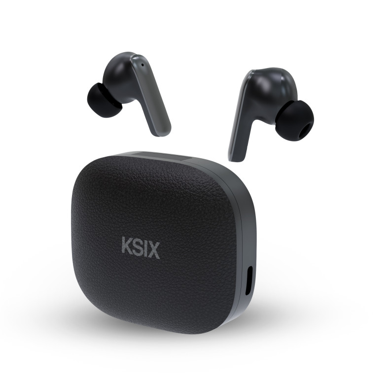 Auriculares inalámbricos KSIX UltimAI, Aut. 20 + 6 horas, IA integrada, Traducción simultánea, Llamadas, Asist. de voz, Negro