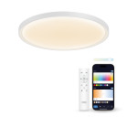 Plafón SmartLED KSIX Halo 2, RGBIC + CCT, Ø37 cm, 3.200 lm, 240 LEDs, 26 W, App Tuya Smart, Blanco