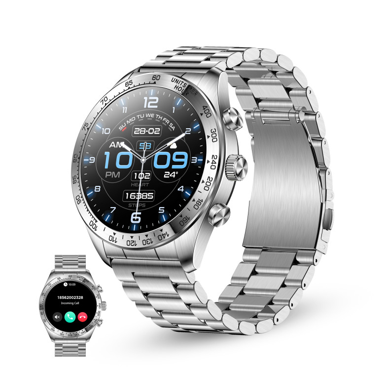 Smartwatch KSIX Elite, Pantalla AMOLED 1.43”, Aut. 7 días, IP67, Modo deporte y salud, Llamadas, Plateado