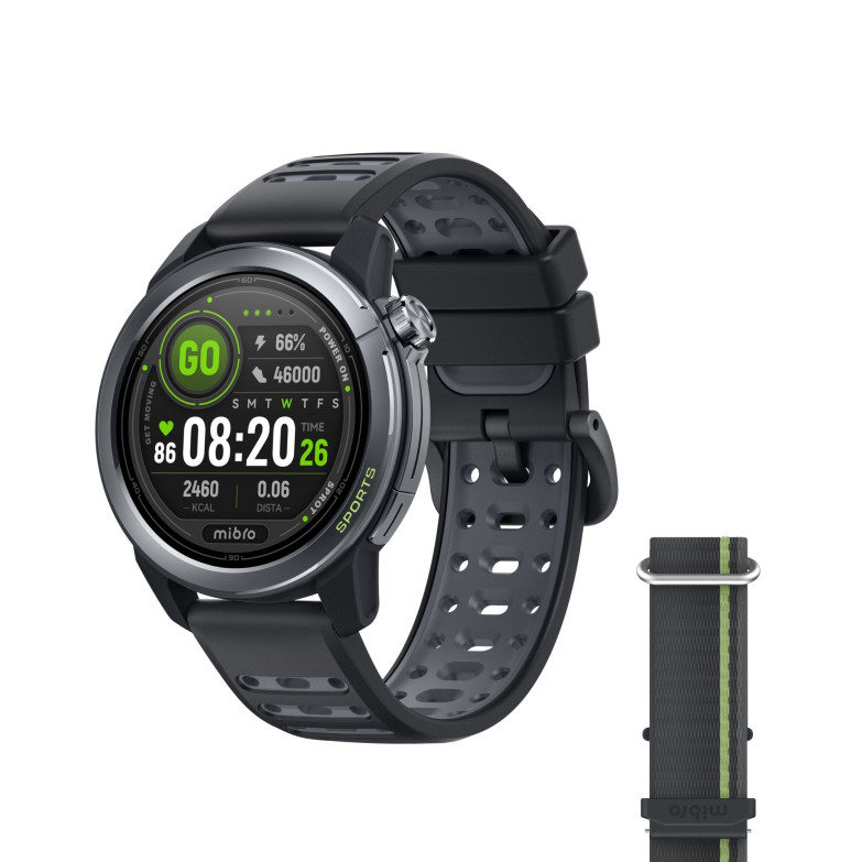 Smartwatch Mibro GS Active 2, GPS, Pantalla AMOLED 1.32’’, Autonomía 20 días, 5 ATM, Modos deporte y salud, Negro