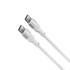 Cable de carga y datos KSIX, 1m, USB-C a USB-C, Carga ultrarrápida 60W, Silicona, Puertos Aleación de aluminio, Blanco