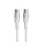 KSIX USB-C to USB-C charge and data cable 60W, Fast Charging, Silicone, Aluminium Alloy, 1 m, White