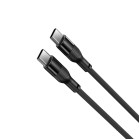 Cable de carga y datos KSIX, 1m, USB-C a USB-C, Carga ultrarrápida 60W, Silicona, Puertos Aleación de aluminio, Negro