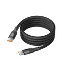 KSIX USB-C to USB-C KSIX 60W charge and data cable, Magnetic, Braided, 1 m, Black