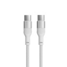 Cable de carga y datos KSIX, 1m, USB-C a USB-C KSIX, Carga ultrarrápida 60W, Trenzado resistente, Blanco