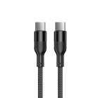 Cable de carga y datos KSIX, 1m, USB-C a USB-C KSIX, Carga ultrarrápida 60W, Trenzado resistente, Negro