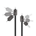 Cable de carga y datos KSIX, 1m, cabezales plegables USB-A/USB-C a USB-C/Lightning, Carga ultrarrápida 240W, Trenzado, Negro