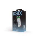 KSIX universal car phone holder, Magnetic system, Case compatible, Double plate, Clamp fixing, Black